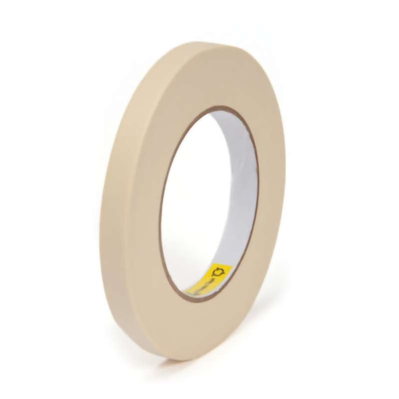 High Temp Masking Tape, Low Static, 275 deg, 1/2"x60 Yds, 3" Core, 7.4 mil, Tan